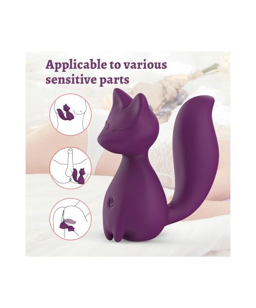 Міні-вібратор кліторальний Every Night Toys Doris у формі лисиці фіолетовий, 10 режимів вібрації
