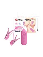 Віброзатискачі для сосків Pretty Love Nipple Clip з електростимуляцією, рожеві