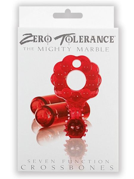 Ерекційне кільце з двома віброкулями Zero Tolerance The Mighty Marble червоне, 8 см