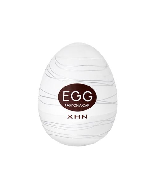 Мастурбатор-яйце з рельєфом XHN THREAD Egg Easy Ona-Cap, білий, 52 × 68 мм