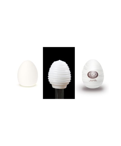 Мастурбатор-яйце з рельєфом XHN THREAD Egg Easy Ona-Cap, білий, 52 × 68 мм