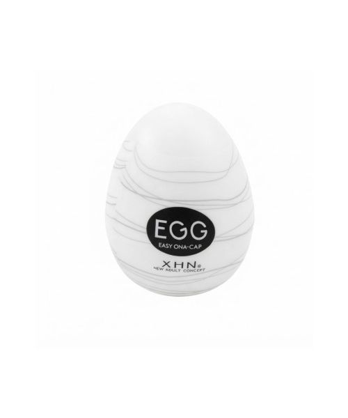 Мастурбатор-яйце з рельєфом XHN THREAD Egg Easy Ona-Cap, білий, 52 × 68 мм