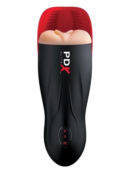 Вібромастурбатор вагіна в колбі Pipedream PDX Elite Fuck-O-Matic чорний, 27 см