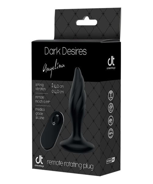 Хвиляста анальна пробка з пультом керування Dream Тoys Dark Desires Angelina чорна