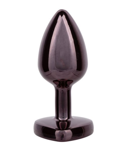 Анальна пробка CalExotics Diamond Heart Plug Small, чорна, 5,7 × 3,2 см