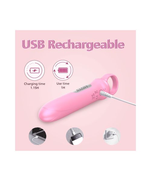 Міні-вібратор Every Night Toys Merry світло-рожевий, 10 режимів вібрації