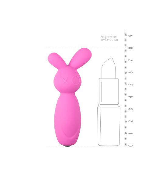 Міні-вібратор для клітора Vibrating Mini Bunny, 8 см х 2 см