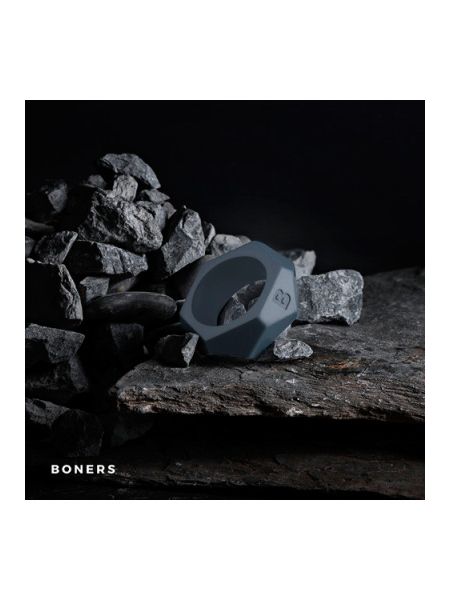 Ерекційне кільце із силікону Boners Diamond у вигляді гайки, сіре