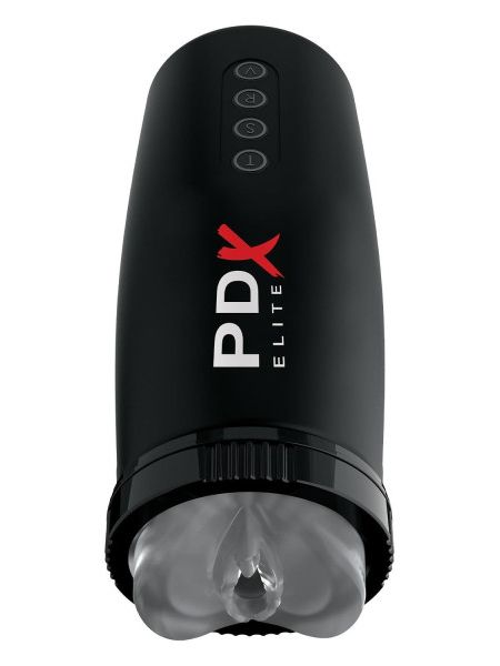 Мастурбатор Pipedream PDX Elite з вібрацією та всмоктуванням, чорний, 22 см