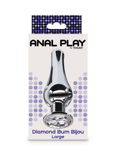 Анальная пробка металлическая TOY JOY Diamond, L, 13 × 9,5 см