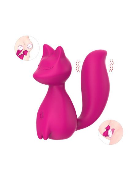 Міні-вібратор кліторальний Every Night Toys Doris у формі лисиці рожевий, 10 режимів вібрації