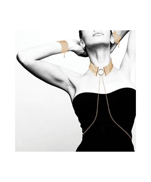 Ожерелье-ошейник з цепочкою Bijoux Indiscrets золоте, 59 см