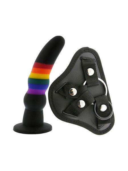 Страпон жіночий Райдужний COLOURFUL LOVE STRAP ON SOLID DILDO