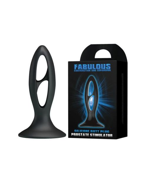 Анальна пробка з присоскою Fabulous Silicone, чорна
