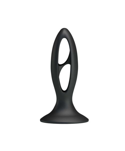 Анальна пробка з присоскою Fabulous Silicone, чорна