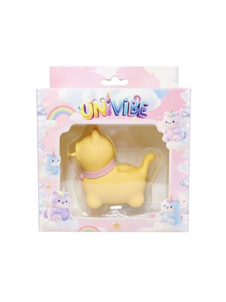 Стимулятор клітора з язичком UNIVIBE Котик, 10 режимів, жовтий