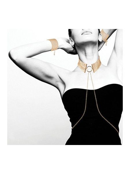 Ожерелье-ошейник з цепочкою Bijoux Indiscrets золоте, 59 см