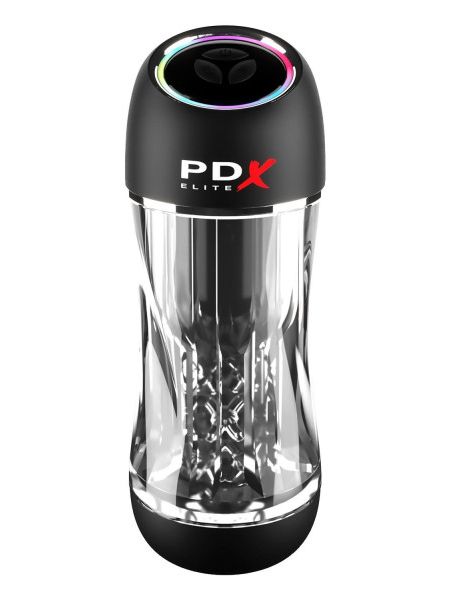 Мастурбатор Pipedream PDX Elit Viewtube Pro Clear з вібрацією та вакуумом, 23 см