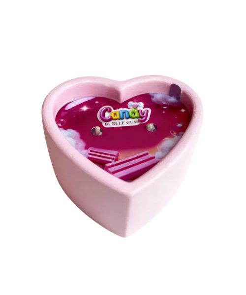 Масажна свічка з ароматом жуйки Candy Bubble Gum у формі серця, 70 мл