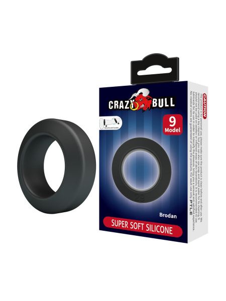 Ерекційне кільце Crazy Bull Model 9 Brodan, чорне, 5.5 х 1 см
