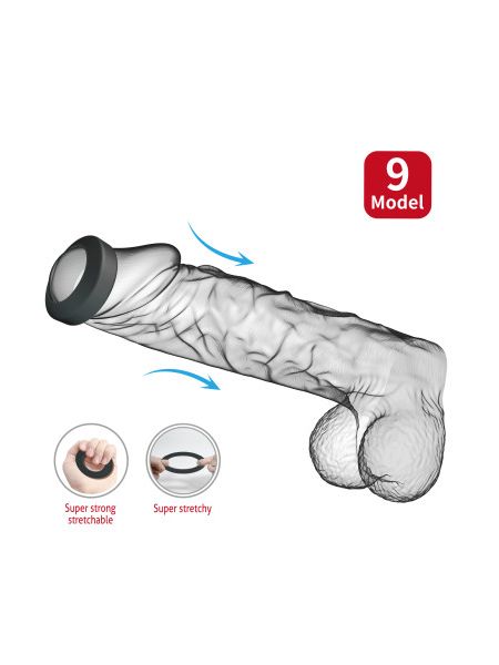 Ерекційне кільце Crazy Bull Model 9 Brodan, чорне, 5.5 х 1 см