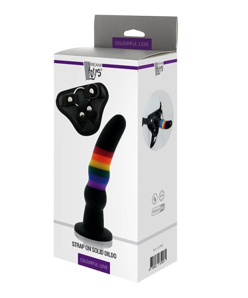 Страпон жіночий Райдужний COLOURFUL LOVE STRAP ON SOLID DILDO
