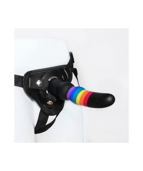 Страпон жіночий Райдужний COLOURFUL LOVE STRAP ON SOLID DILDO