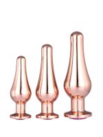 DT21875 набір анальних пробок конічної форми Dream Toys GLEAMING LOVE PLEASURE SET ROSE GOLD