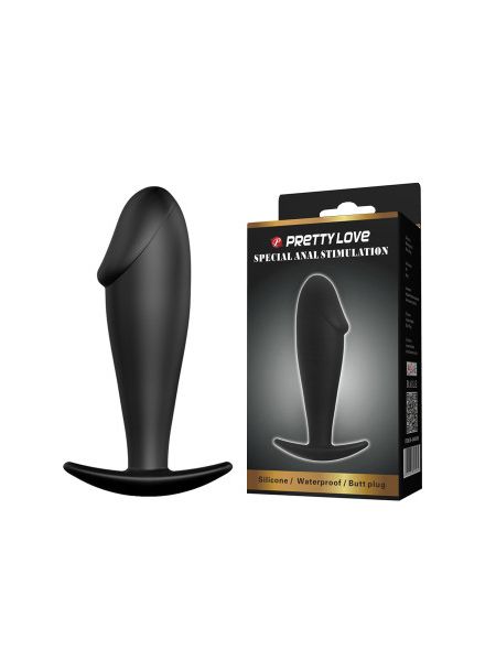 Анальна пробка силіконова Pretty Love Special Anal Stimulation, чорна, 10 х 3 см