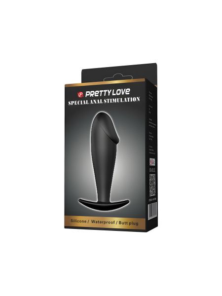 Анальна пробка силіконова Pretty Love Special Anal Stimulation, чорна, 10 х 3 см