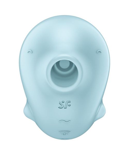 Вакуумный стимулятор Satisfyer Sassy Seal с вибрацией, голубой, 9.5 см