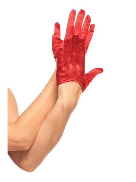 Рукавички сексуальні One Size Mini Cropped Satin Gloves від Leg Avenue
