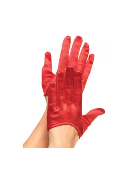 Рукавички сексуальні One Size Mini Cropped Satin Gloves від Leg Avenue