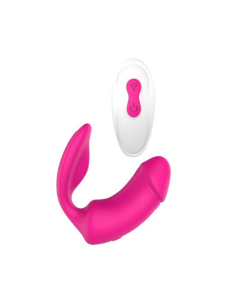 Вагінально-кліторальний вібратор Dream Toys Essentials з пультом, рожевий, 9 × 3 см