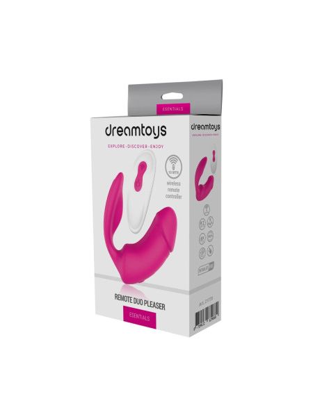 Вагінально-кліторальний вібратор Dream Toys Essentials з пультом, рожевий, 9 × 3 см