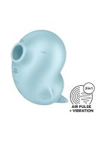 Вакуумный стимулятор Satisfyer Sassy Seal с вибрацией, голубой, 9.5 см