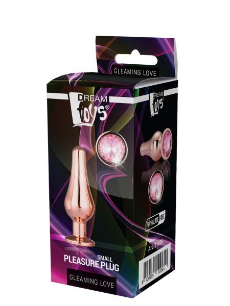 DT21826 анальна пробка конічної форми Dream Toys GLEAMING LOVE ROSE GOLD PLEASURE PLUG S