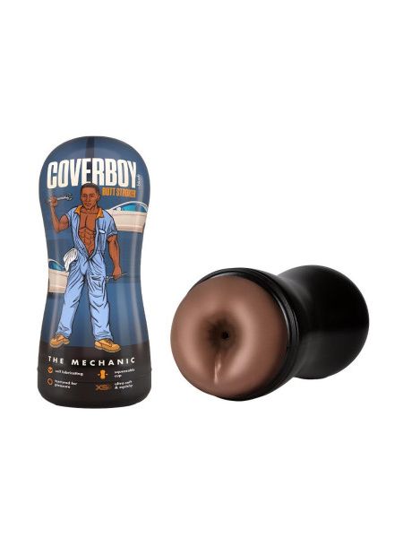 Мастурбатор-анус Blush Coverboy The Mechanic у колбі, коричневий, 18.5 см
