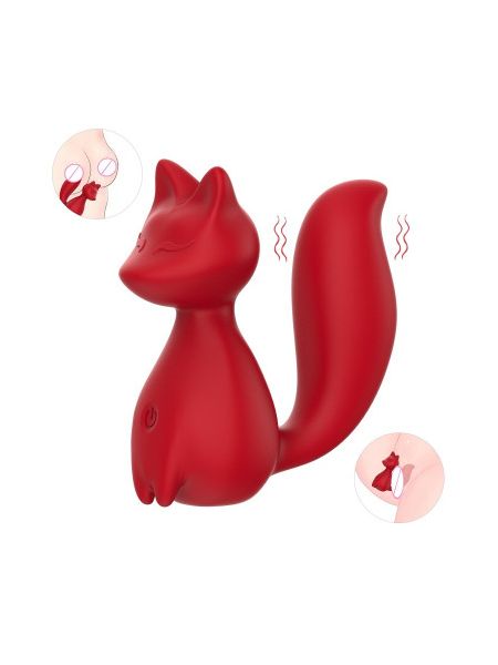 Міні-вібратор кліторальний Every Night Toys Doris у формі лисиці червоний, 10 режимів вібрації
