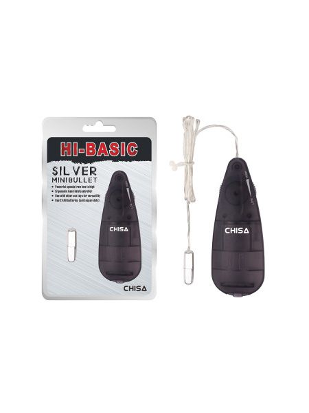 Віброкулька Chisa Hi-Basic Mini Bullet з пультом керування, срібляста