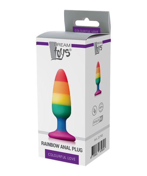 Райдужна анальна пробка COLOURFUL LOVE RAINBOW ANAL PLUG MEDIUM