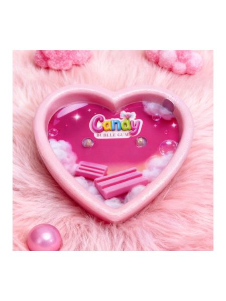 Масажна свічка з ароматом жуйки Candy Bubble Gum у формі серця, 70 мл
