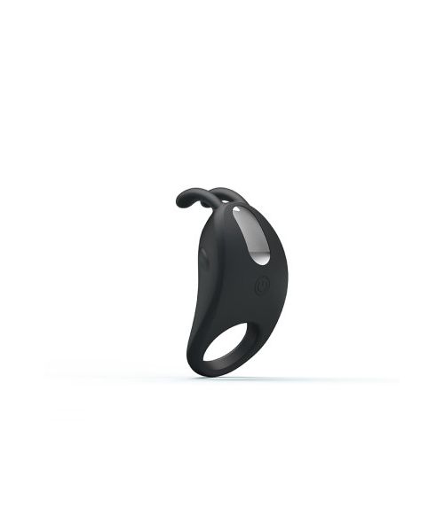 Ерекційне віброкільце Pretty Love Rabbit Vibrator з кліторальною стимуляцією, чорне