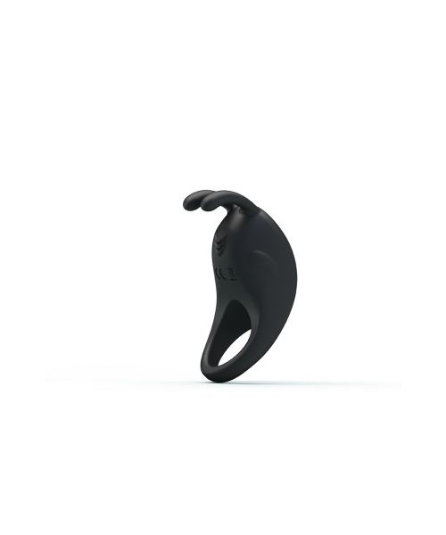 Ерекційне віброкільце Pretty Love Rabbit Vibrator з кліторальною стимуляцією, чорне