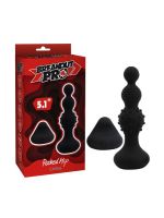 Анальна пробка з вібрацією у вигляді ялинки Chisa Breakout Pro Rocked Hip з різним рельєфом на ярусах, чорна