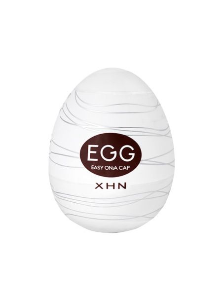 Мастурбатор-яйце з рельєфом XHN THREAD Egg Easy Ona-Cap, білий, 52 × 68 мм