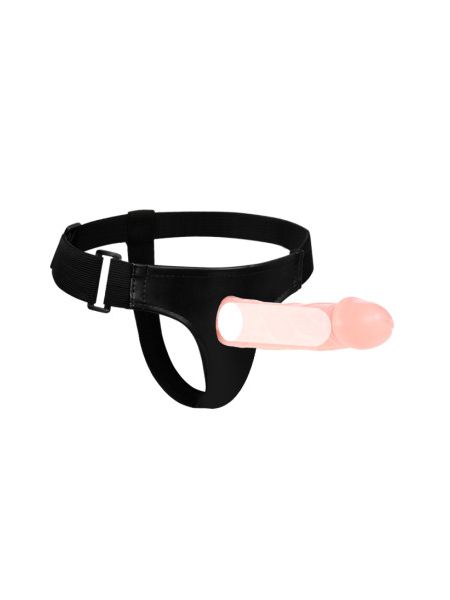 Страпон порожнистий фалопротез Baile Strap On з кріпленням на трусиках, беж