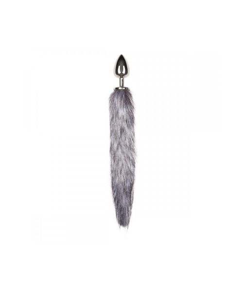Анальна пробка метал з хвостиком Fox Tail Plug Easy Toys, Розмір L
