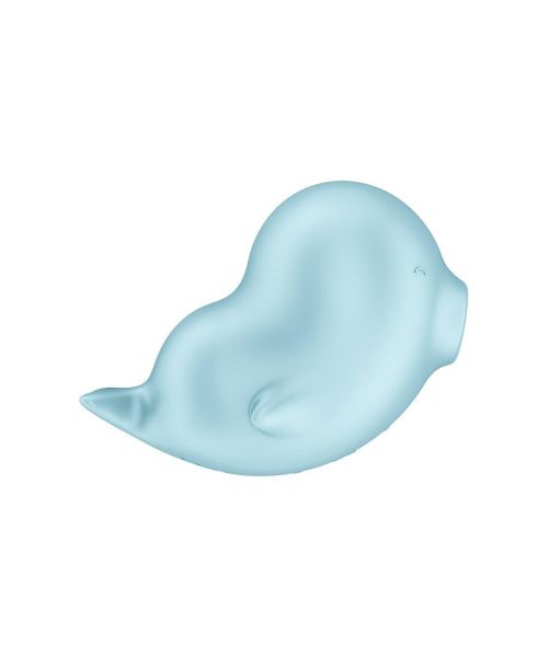 Вакуумный стимулятор Satisfyer Sassy Seal с вибрацией, голубой, 9.5 см