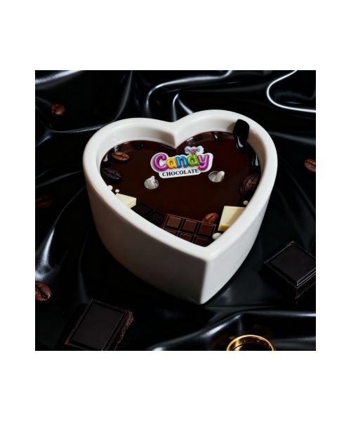 Масажна свічка з ароматом шоколаду Candy Chocolate у формі серця, 70 мл